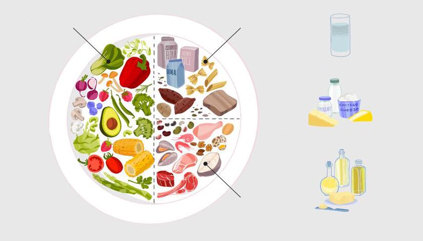 feeding according to the principle of a healthy plate